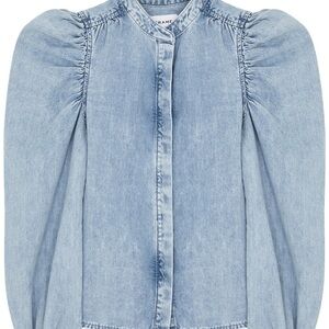 Frame Gillian Denim Puff ShoulderTop